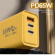 Адаптер для заряджання USB і 2 TYPE C 65W