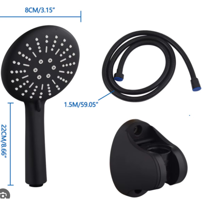 Насадка для душа ЧЕРНАЯ Shower set AND 521-2416 S285-2409-Y