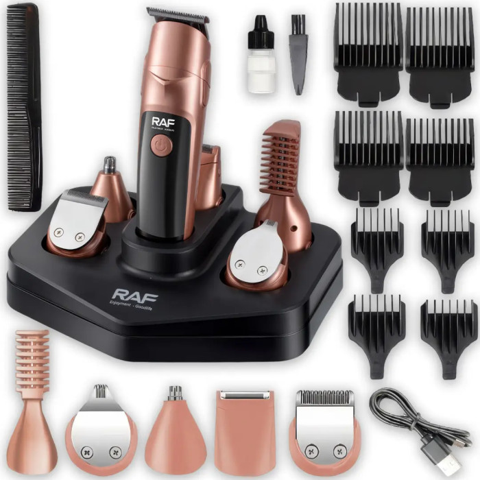 Акумуляторна машинка для стриження з насадками RAF R.4021