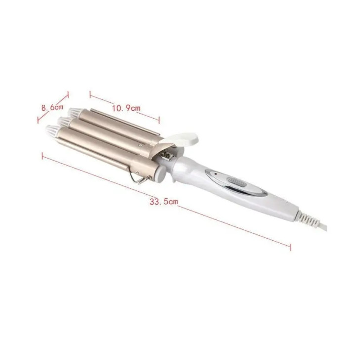 Потрійна плойка для укладання волосся Kemei KM 1010