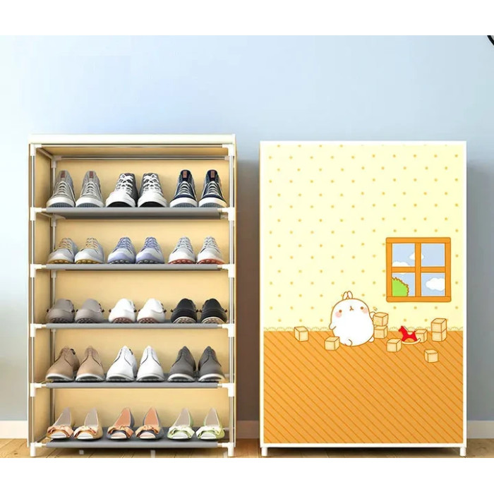 Складана тканинна шафа для взуття YH-8806 (бежева) на 6 секцій