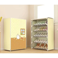 Складной тканевый шкаф для обуви YH-8806 (бежевый) на 6 секций