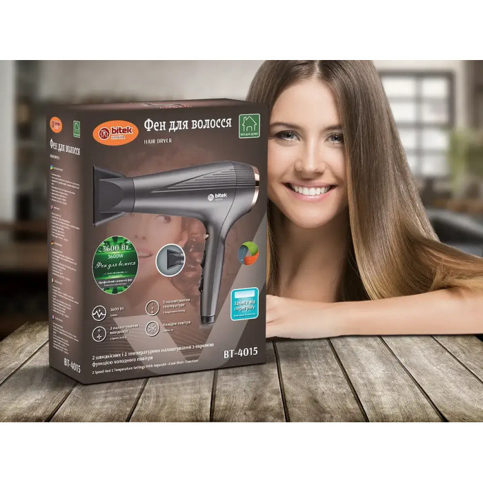 Фен для волосся 3600 Вт BITEK BT-4015