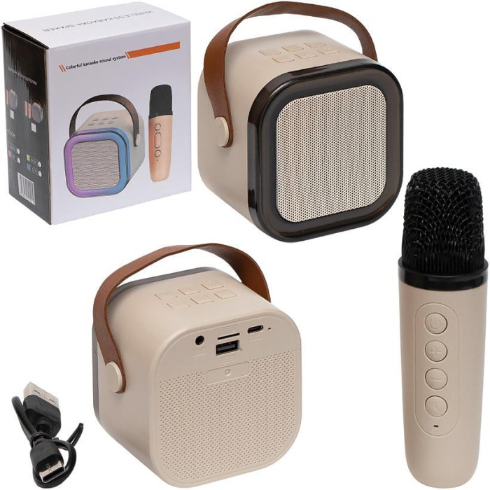 Світлодіодна бездротова колонка КАРАОКЕ 1 мікрофон K12-1 SPEAKER