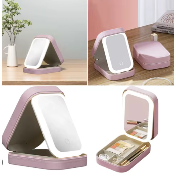 Дорожный органайзер для косметики с LED зеркалом