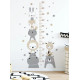 Зростомір наклейка "Веселі тварини" на стіну в дитячу кімнату MAC-53