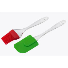 Силіконова щіточка для змащування універсальна з лопаткою Plastic brush set AND682