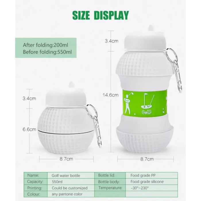 Спортивна пляшка 550 мл Foldable Bottle AND908