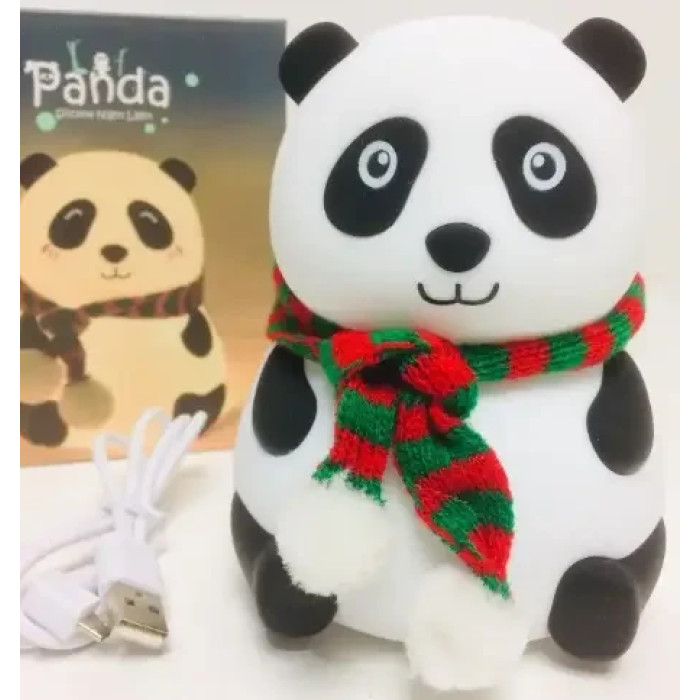Акумуляторний силіконовий нічник "Панда із шарфом"