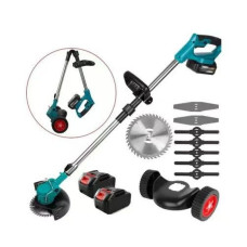 Електрична газонокосарка, 2 акумулятори 48 в, 2000 мА год Lawn mower 14 насадок