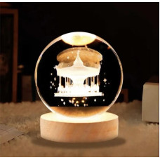 Декоративний 3D-нічник Шар 6 см «Карусель» теплий LED