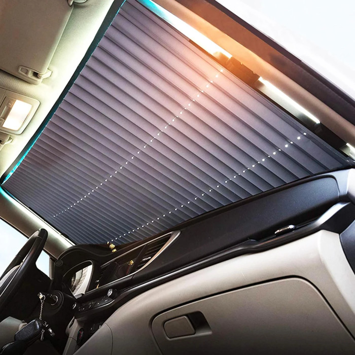 Сонцезахисна штора жалюзі на лобове скло автомобіля 155х65 см ( Без коробки)