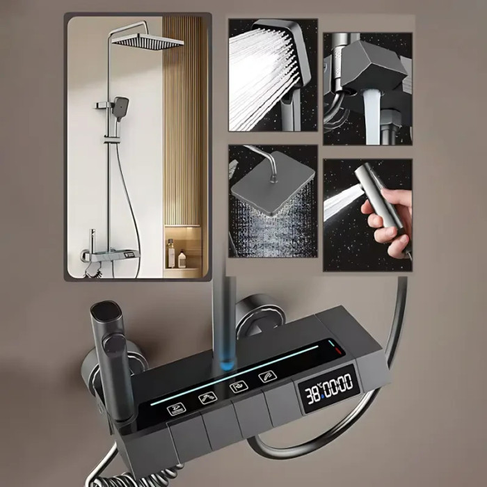 Змішувач для ванної кімнати з неіржавкої сталі чорного shower AND AA6-6 215