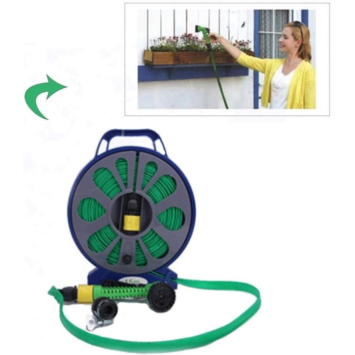Барабан з намотуванням поливального шланга та насадкою 15 метрів BB-4302