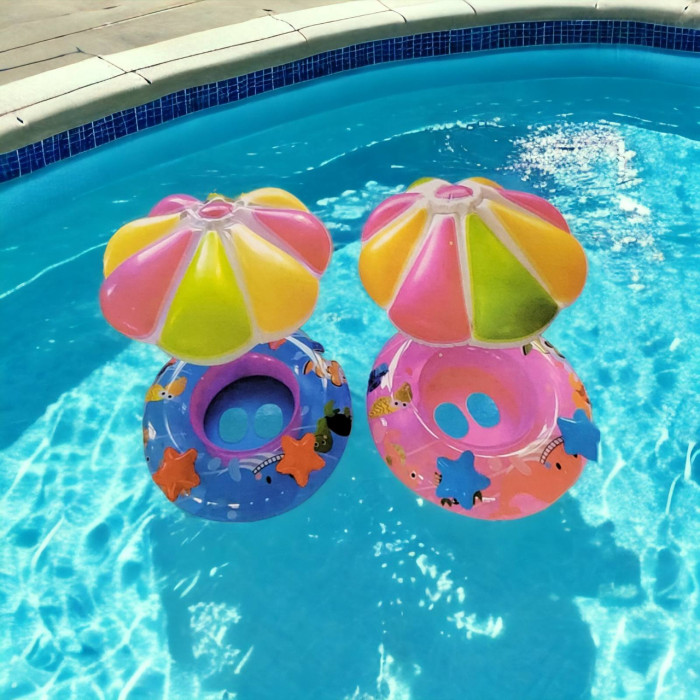 Надувний круг із парасолькою SW-6, SW-7, блакитний, рожевий 78 см