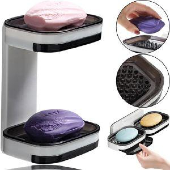Двошарова настінна мильниця 2 рівні Soap dish AND872