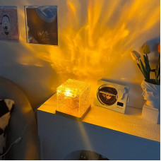 Динамічний кришталевий нічник "Куб" RGB дротовий