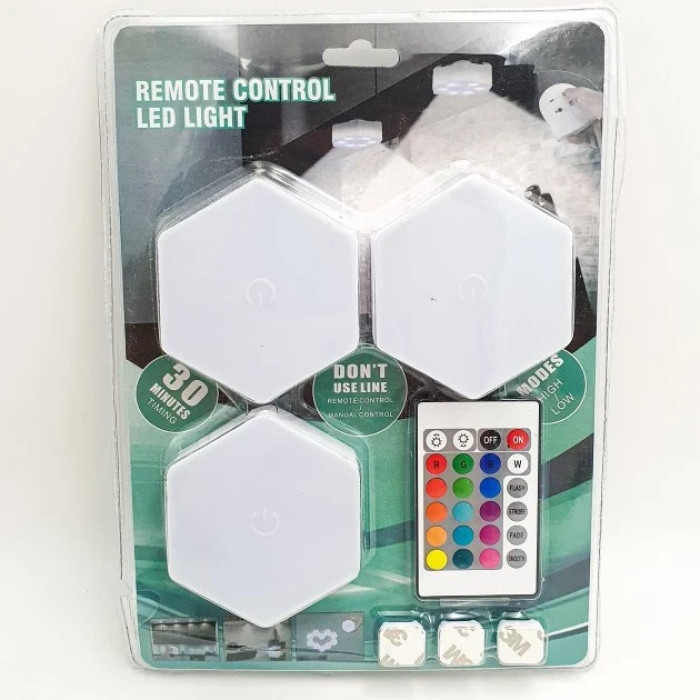 Модульная настенная лампа с пультом 3шт ЦВЕТНОЙ NEW AND LY-738