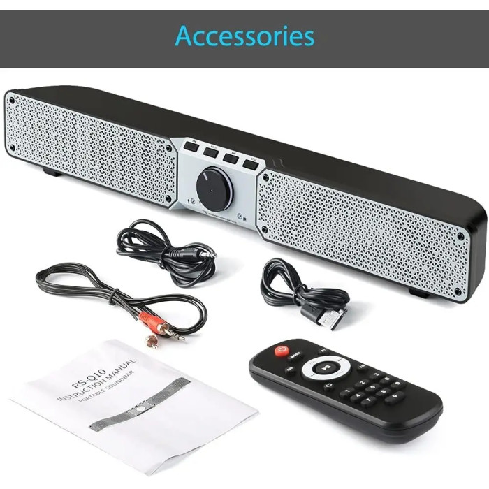 Мобільна колонка з годинником Soundbar Q10