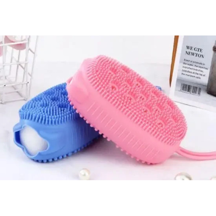 Силіконова мочалка для душу з доп милом bubble bath brush