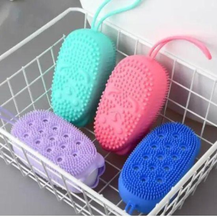 Силіконова мочалка для душу з доп милом bubble bath brush