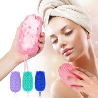 Силиконовая мочалка для душа с доп мылом bubble bath brush