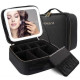 Дорожня ЧОРНА тканинна косметичка-валізатор із дзеркальцем Make Up