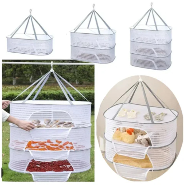 Сітка для сушіння риби, грибів, овочів і фруктів триярусна Овальна (MK-4) 40*60