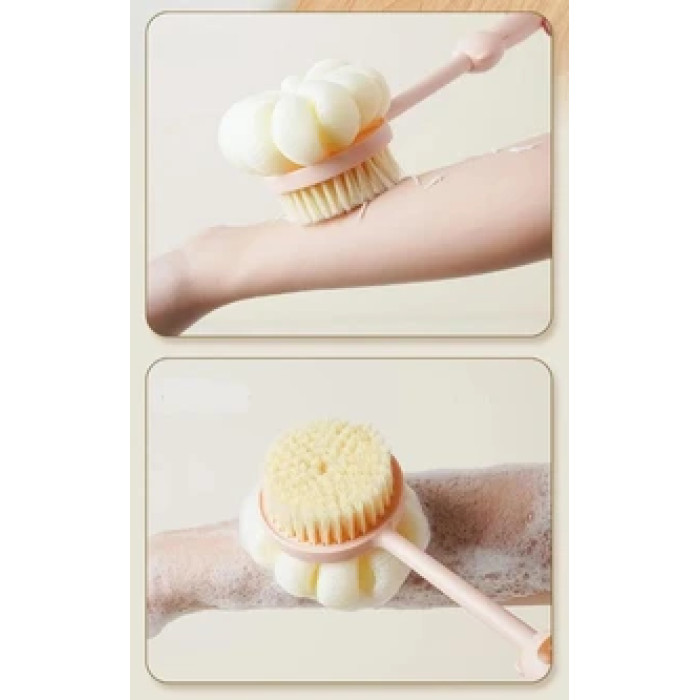 Щітка двостороння з довгою ручкою для душу з мочалкою (MK-49)