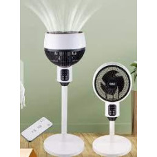 Підлоговий вентилятор із пультом і LED-дисплеєм, чорно-білий