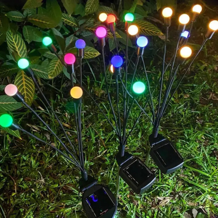 Світильник Світлячки на сонячних батареях, у комплекті 2 шт., довжина 70 см, 6 світлодіодів, RGB