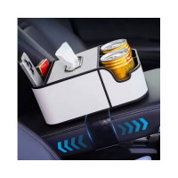 Автомобильный подлокотник-органайзер с двумя подстаканниками и коробкой для салфеток
