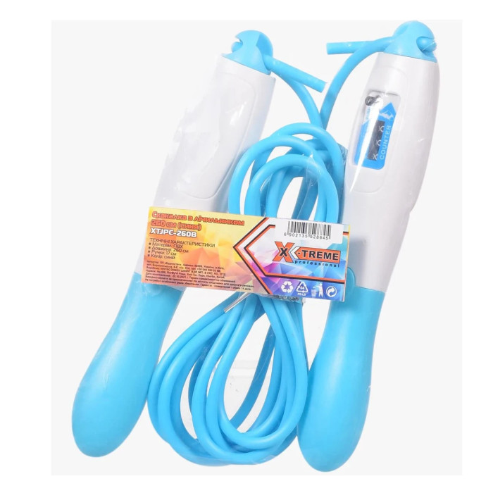 Скакалка з лічильником X-Treme — 2,6 м — рожевий, блакитний, зелений