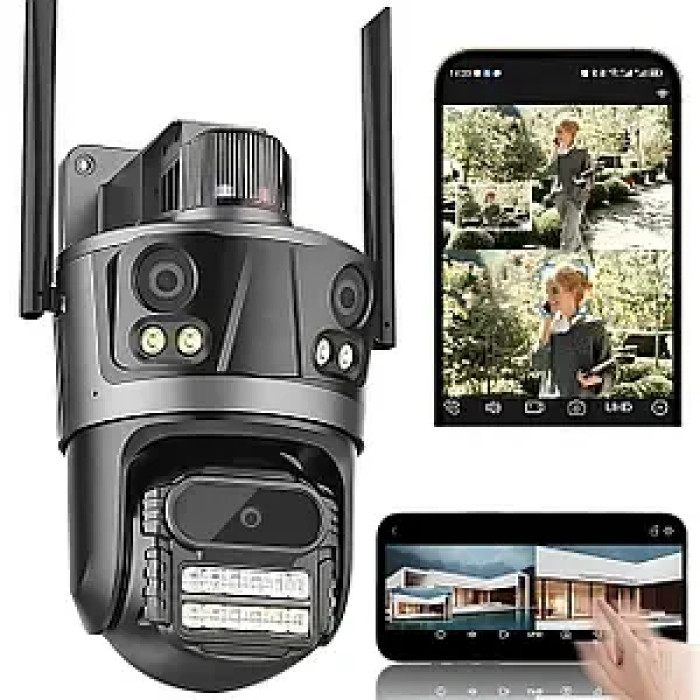 Потрійна IP-камера Rotation P12, Wifi, 12mp (4mp+4mp+4mp), сигналізація