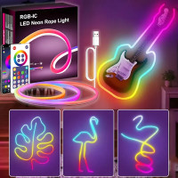 Розумний гнучкий LED Neon RGB неонова стрічка шланг 3 метри від USB
