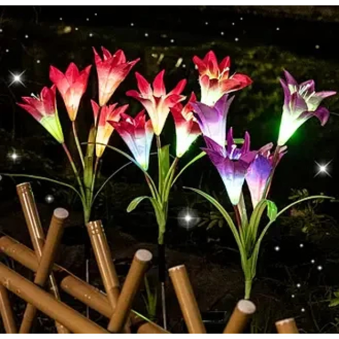 Світильник на сонячній батареї Лілії для саду 2 шт.