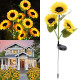 Світильник газонний садовий Соняшники на сонячній панелі із сутінковим датчиком 42,5 см 2 шт.