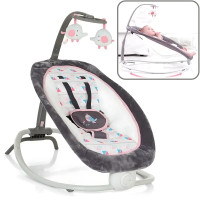 Шезлонг-Качалка Mastela 6917 с мелодиями и подвесными игрушками (Розовый)