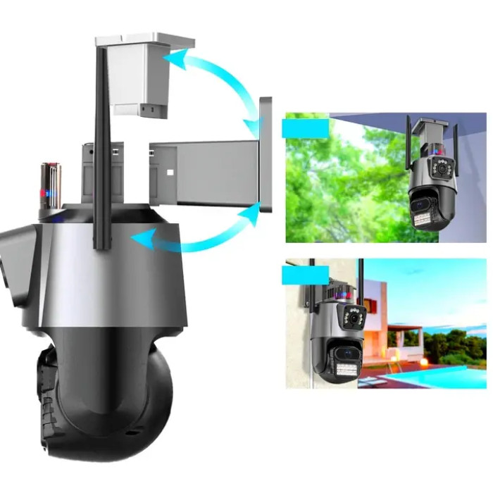 Вулична камера на 2 лінзи Wi Fi P11 6 mp APP V380pro