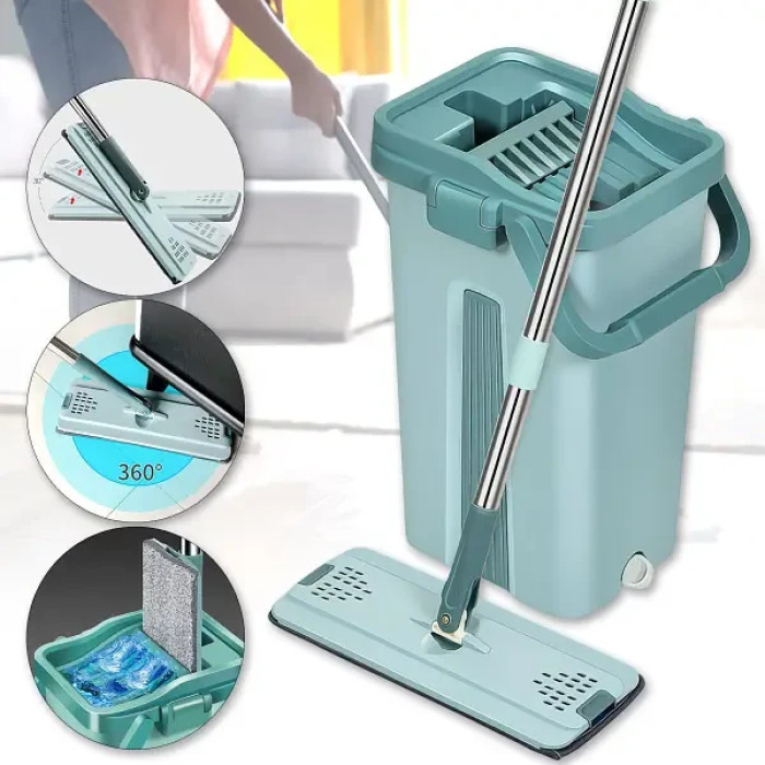 Швабра лентяйка с большим ведром 10л с отжимом Scratch Cleaning Mop