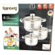 Набір каструль із неіржавкої сталі з кришками Rainberg RB-604