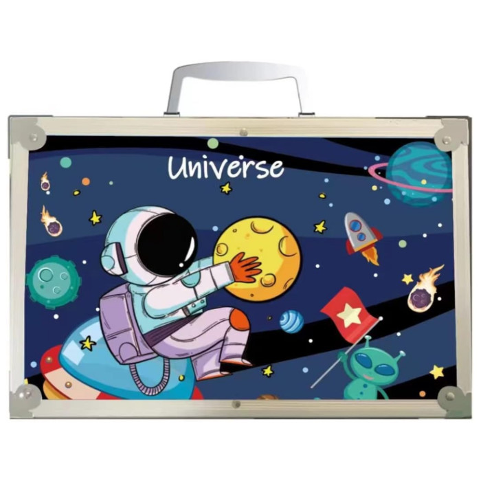 Набор для творчества "Астронавт" на 145 предметов в алюминиевом чемодане, синий