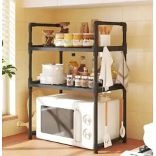 Стелаж для мікрохвильовки 2 полиці Чорна LY-275