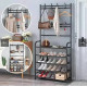 Підлогова вішалка для одягу 4*60 New simple floor clothes rack з полицями та гачками