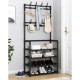 Підлогова вішалка для одягу 4*60 New simple floor clothes rack з полицями та гачками