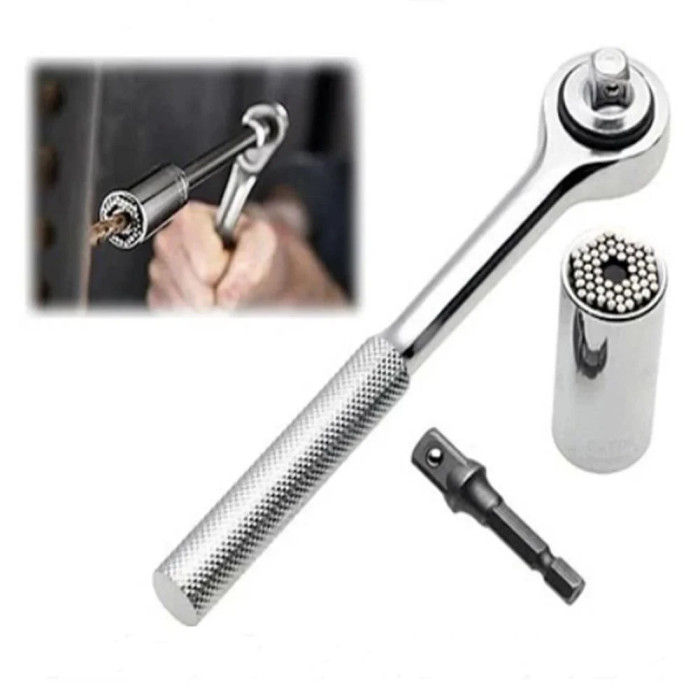 Тріскачка з універсальною головкою TOOL 7-19 мм