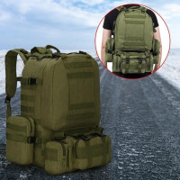 Рюкзак тактичний із підсумками B08 oliva 55L