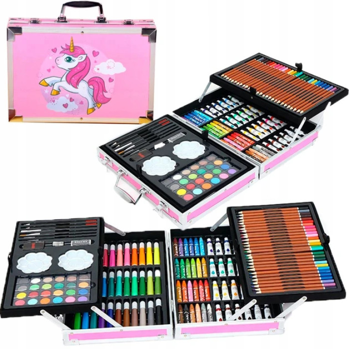 Набор для творчества "Единорог" на 145 предметов в алюминиевом чемодане