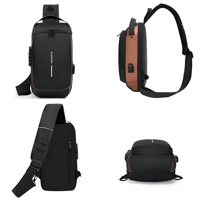 Нагрудна сумка з протиприпасованим замком із паролем Backpack AND XL1228