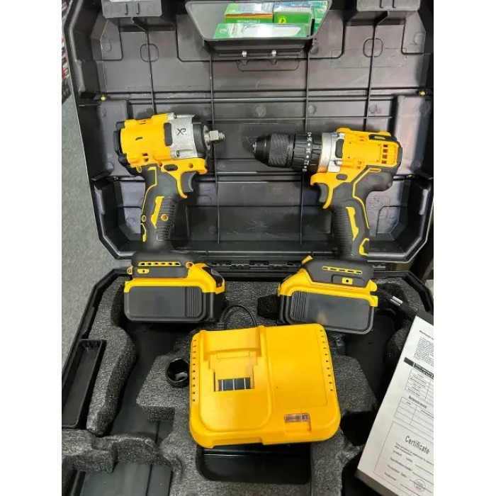 Набір інструментів 2в1 Жовтий (Шурупокрут і Гайковерт)